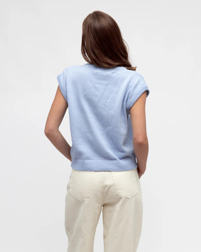 LOVE KNIT VEST - Baby Blue