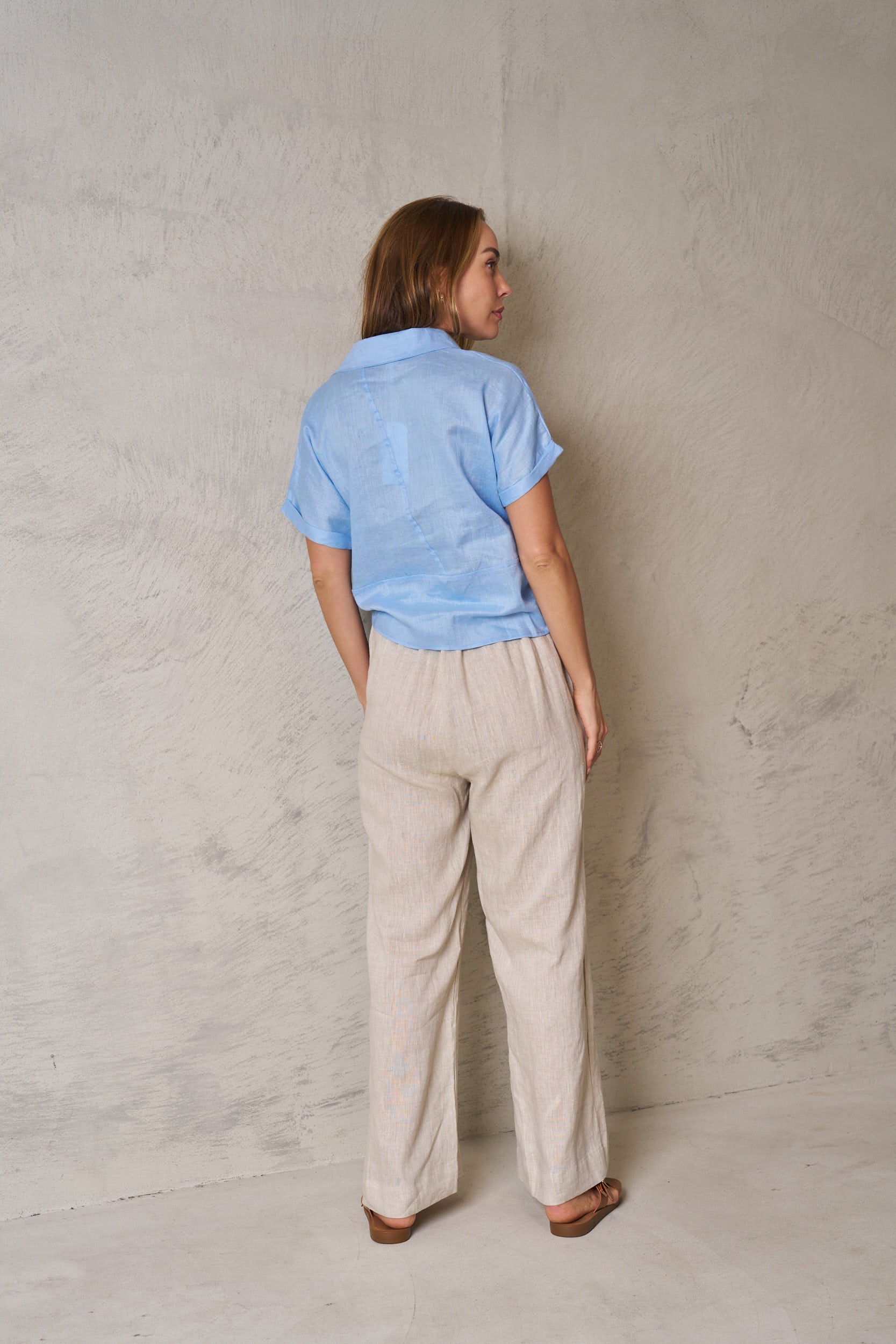 GUS LINEN SHIRT - Baby Blue