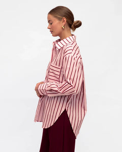 WANITA STRIPE SHIRT - Pink/Red