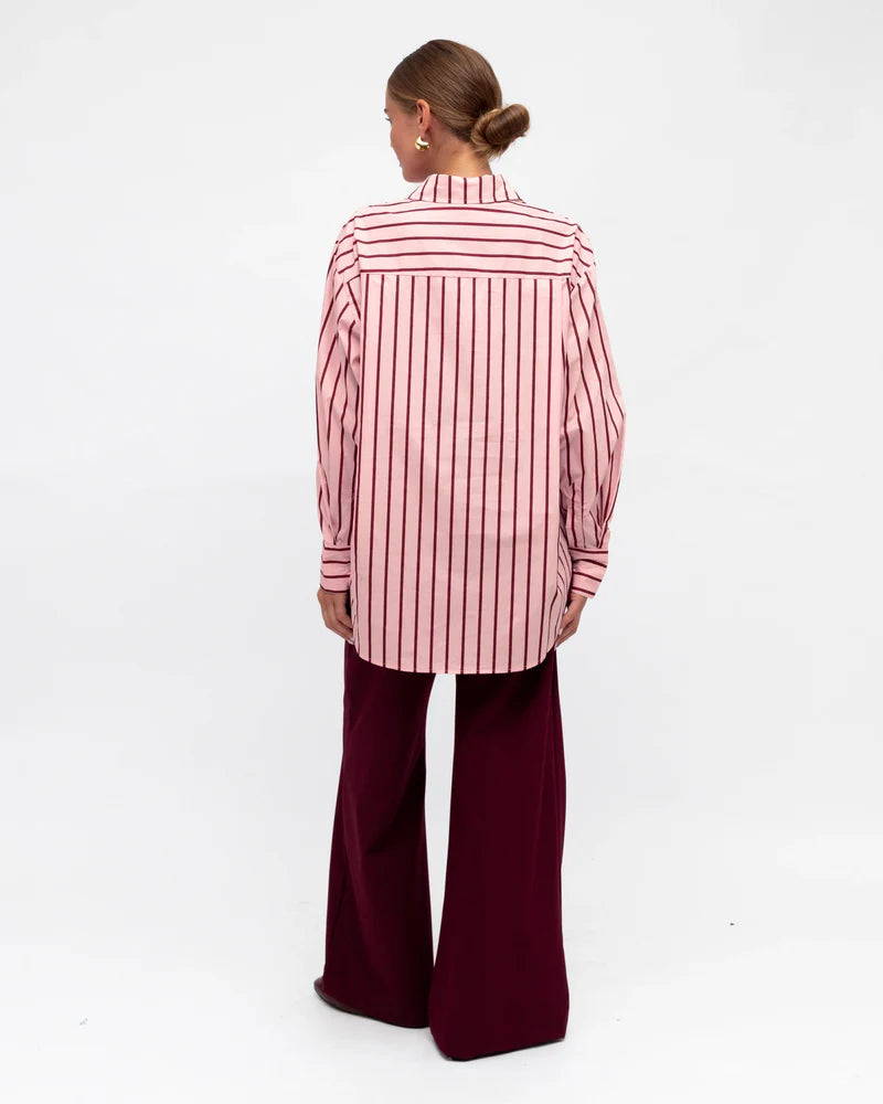 WANITA STRIPE SHIRT - Pink/Red