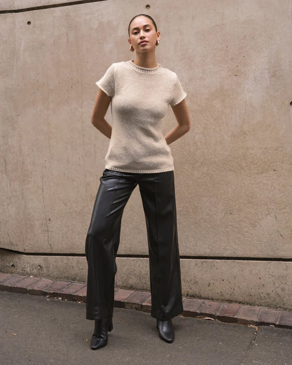 ELIZABETH KNIT TOP - Sand