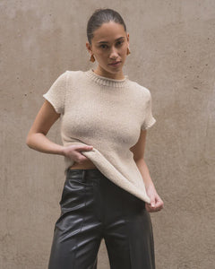 ELIZABETH KNIT TOP - Sand