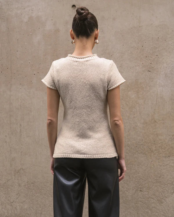 ELIZABETH KNIT TOP - Sand