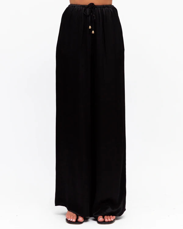 FLORENCE SATIN PANTS - Black