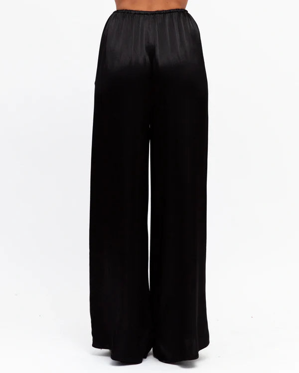 FLORENCE SATIN PANTS - Black