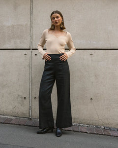 ARCHICO LINEN PANTS - Black