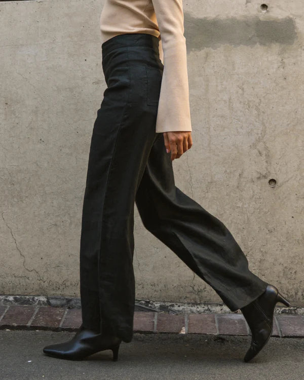 ARCHICO LINEN PANTS - Black