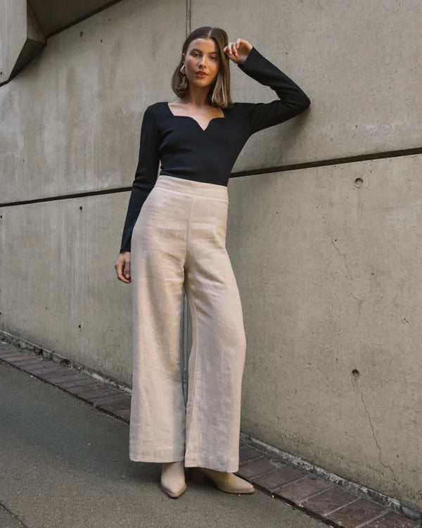 ARCHICO LINEN PANTS - Oatmeal