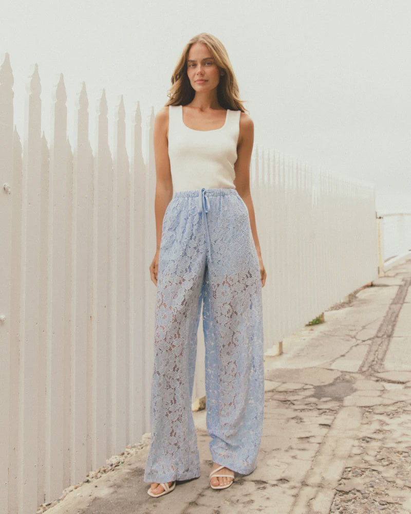 ISABEL LACE PANT - Blue