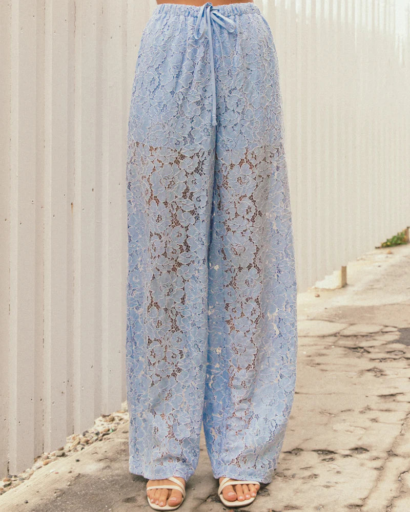 ISABEL LACE PANT - Blue