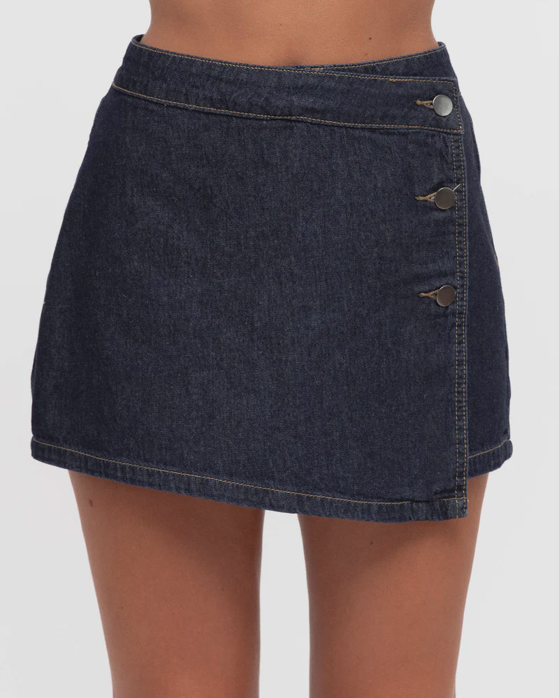 ALMAY DENIM SKORT - Indigo