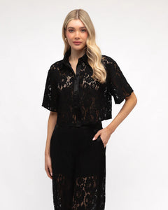 CELESTE LACE TOP - Black