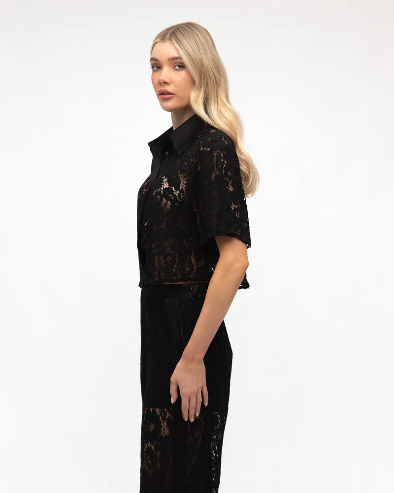 CELESTE LACE TOP - Black