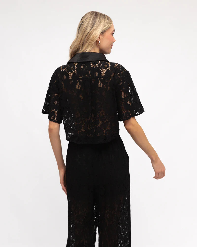 CELESTE LACE TOP - Black