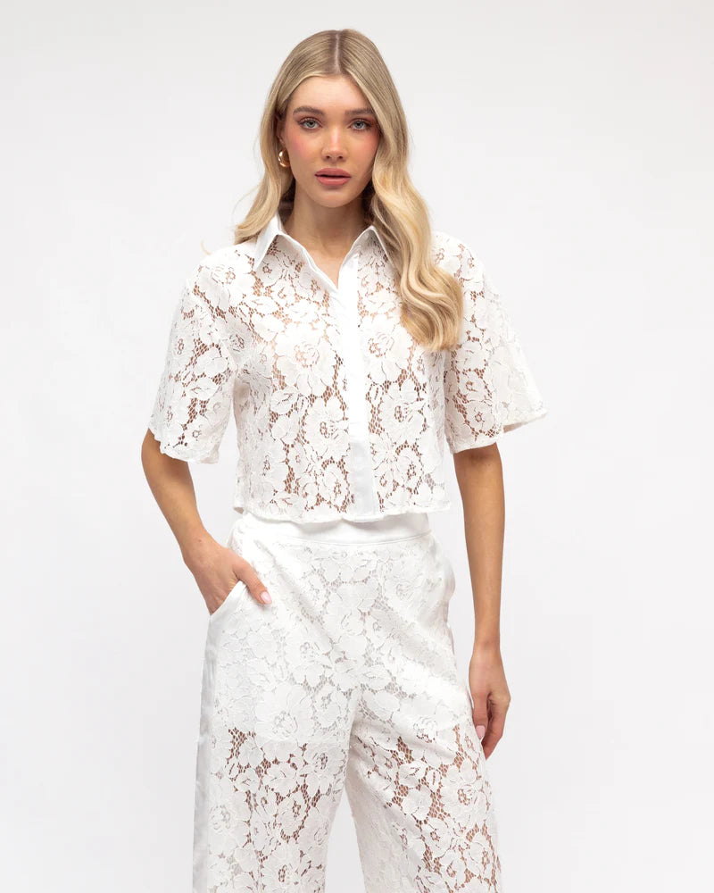 CELESTE LACE TOP - White