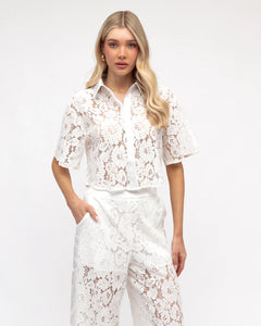 CELESTE LACE TOP - White