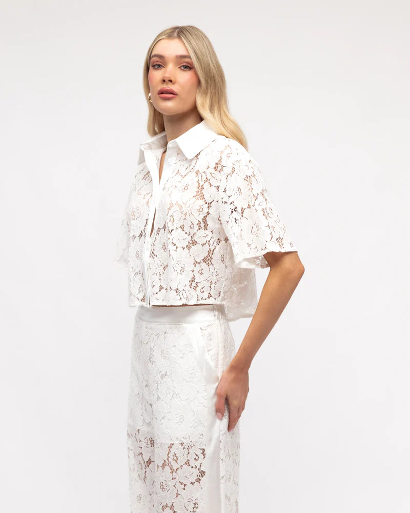 CELESTE LACE TOP - White
