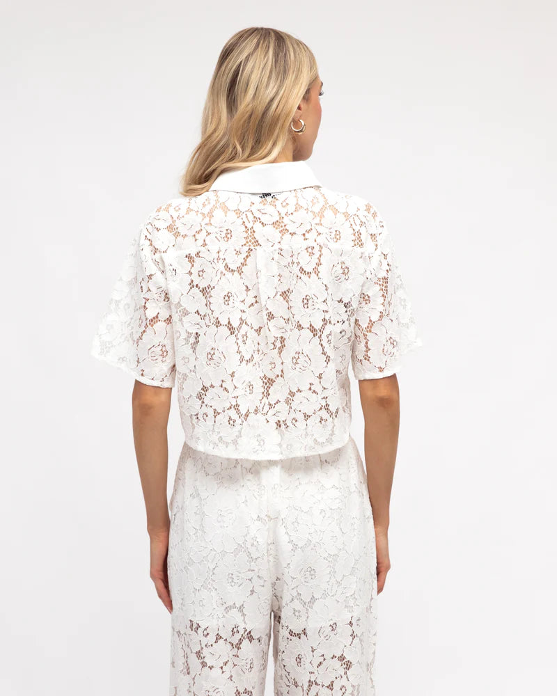 CELESTE LACE TOP - White