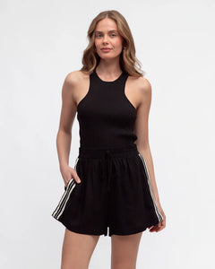 VERITY ELASTIC WAIST SHORTS - Black