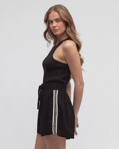 VERITY ELASTIC WAIST SHORTS - Black