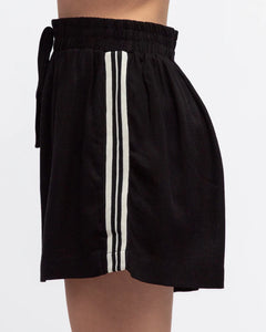 VERITY ELASTIC WAIST SHORTS - Black