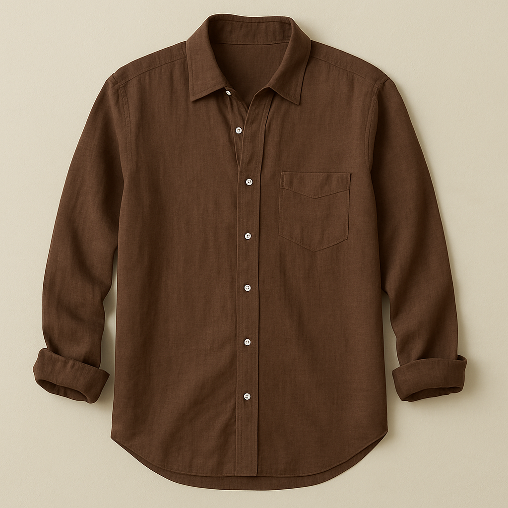 JESSICA LINEN SHIRT - Choc