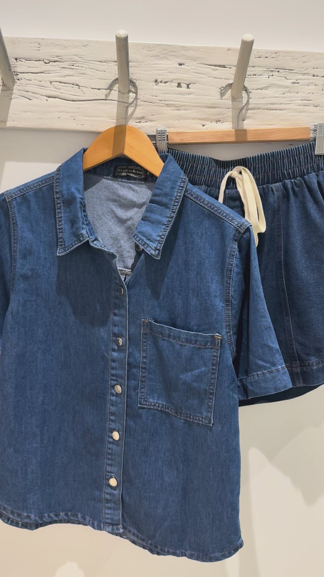 MILA DENIM SHIRT - Mid blue