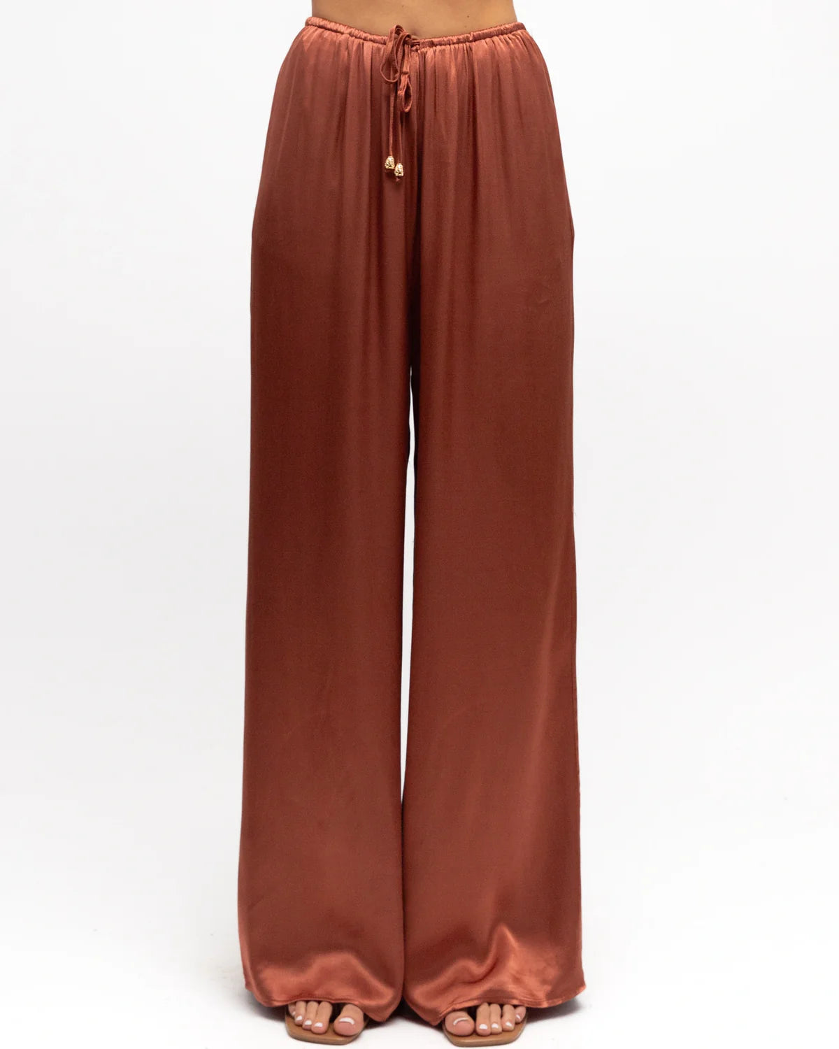 FLORENCE SATIN PANTS - Rich Copper
