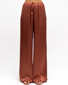 FLORENCE SATIN PANTS - Rich Copper