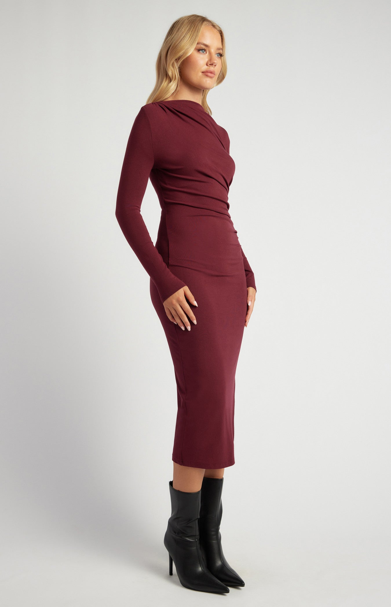 HARLOW DRESS - Merlot