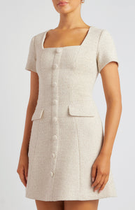 SIENNA TWEED DRESS - White