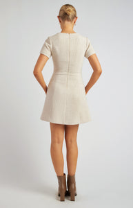 SIENNA TWEED DRESS - White