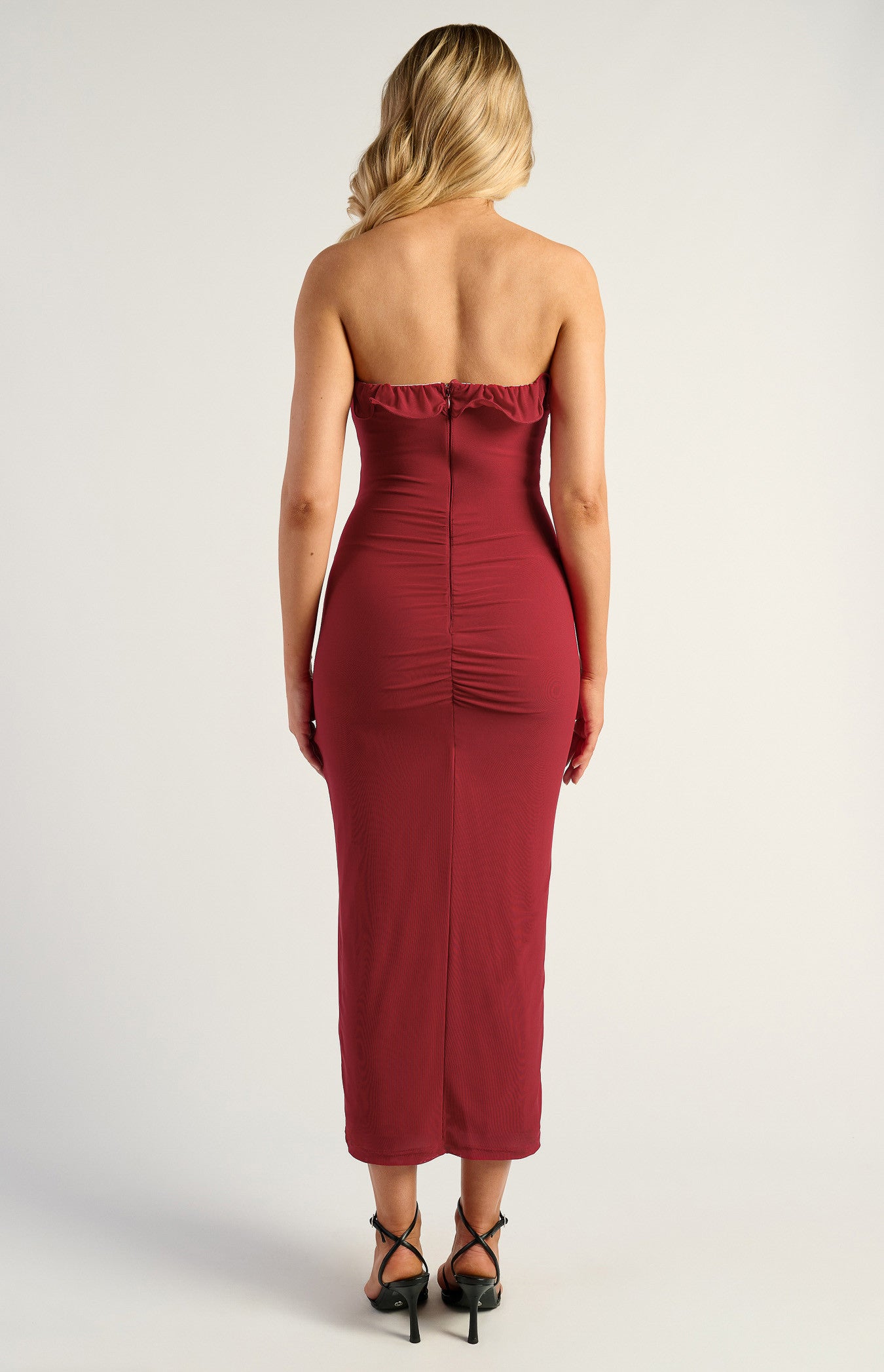 RIVIERA RUFFLE DRESS - Scarlett red