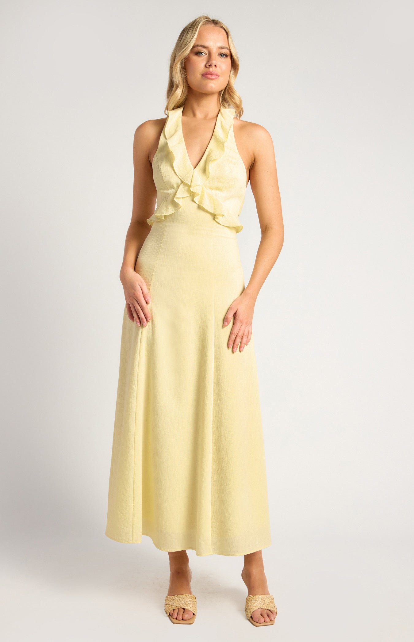 ELIO MIDI DRESS - Lemon