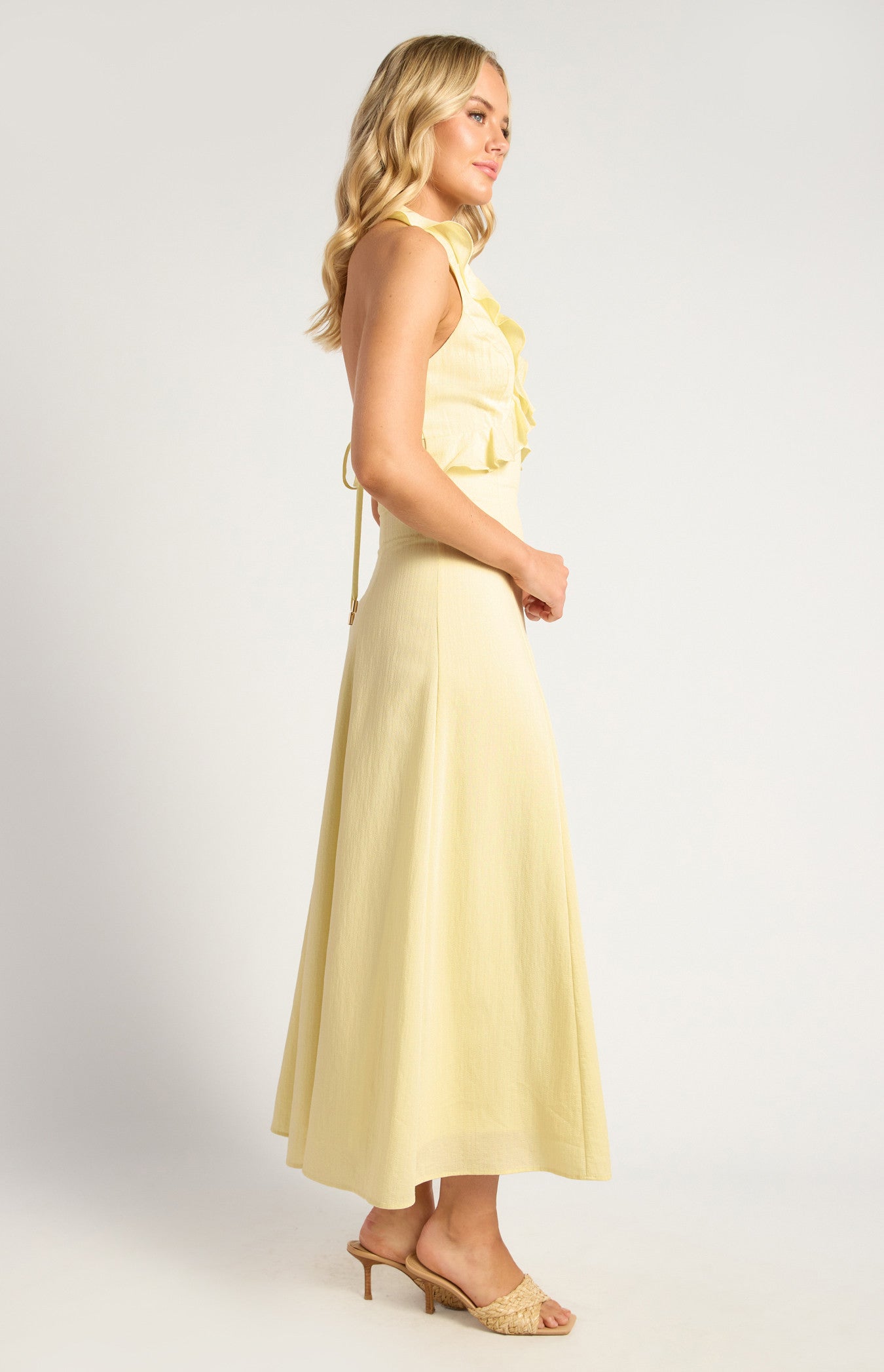 ELIO MIDI DRESS - Lemon