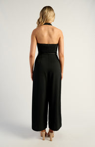 COVE HALTER JUMPSUIT - Black