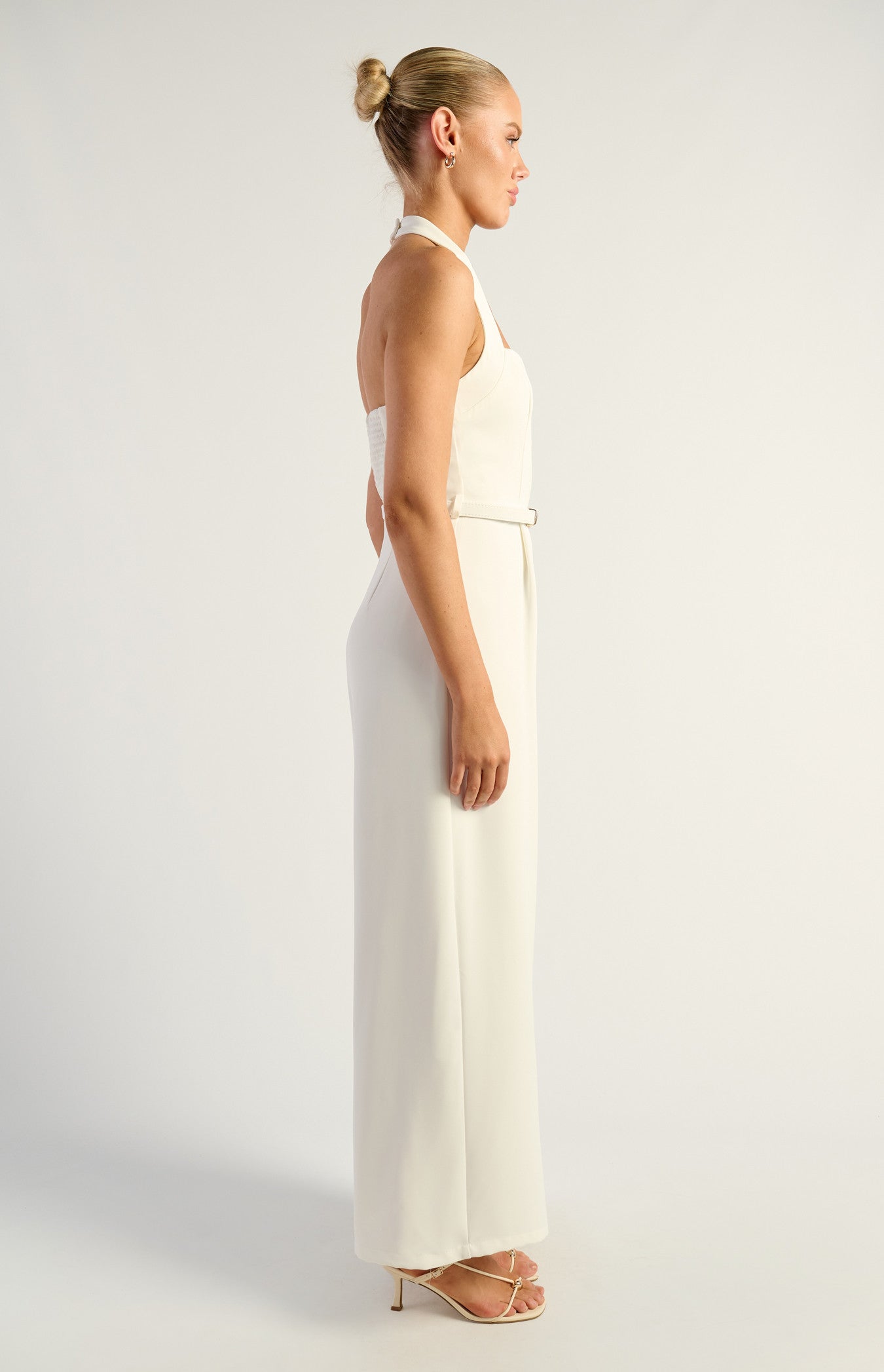 COVE HALTER JUMPSUIT - White