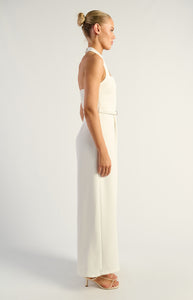 COVE HALTER JUMPSUIT - White