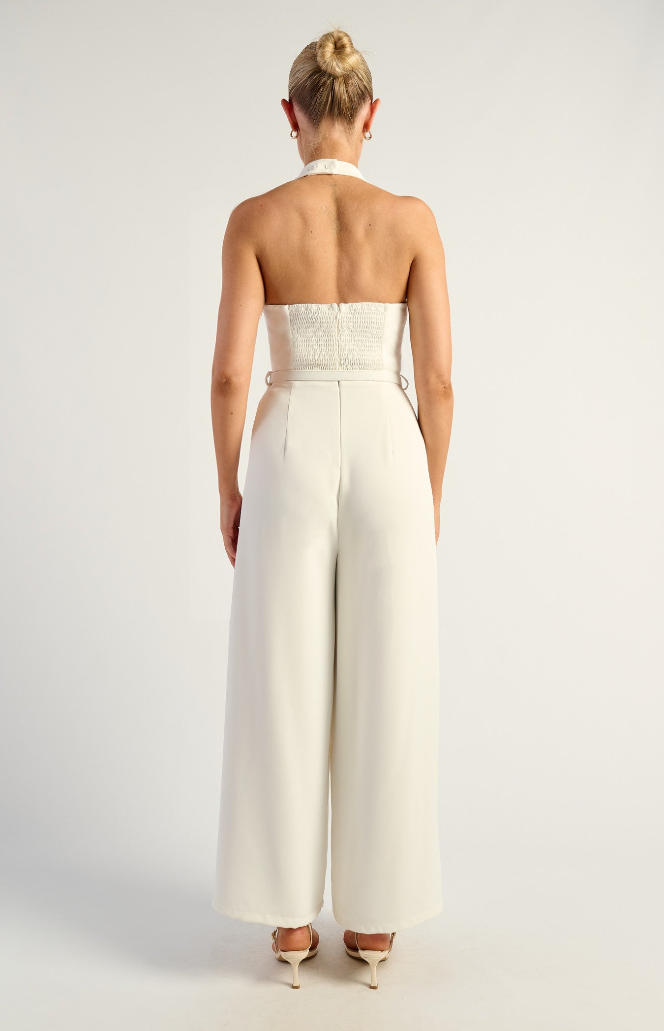 COVE HALTER JUMPSUIT - White