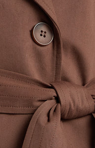 AMBER CROPPED TRENCH COAT - Espresso