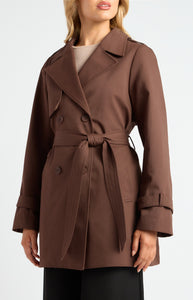 AMBER CROPPED TRENCH COAT - Espresso