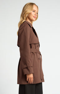 AMBER CROPPED TRENCH COAT - Espresso