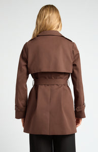 AMBER CROPPED TRENCH COAT - Espresso