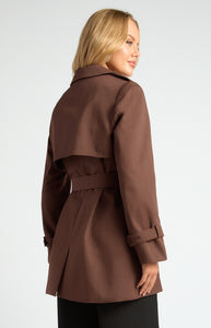 AMBER CROPPED TRENCH COAT - Espresso