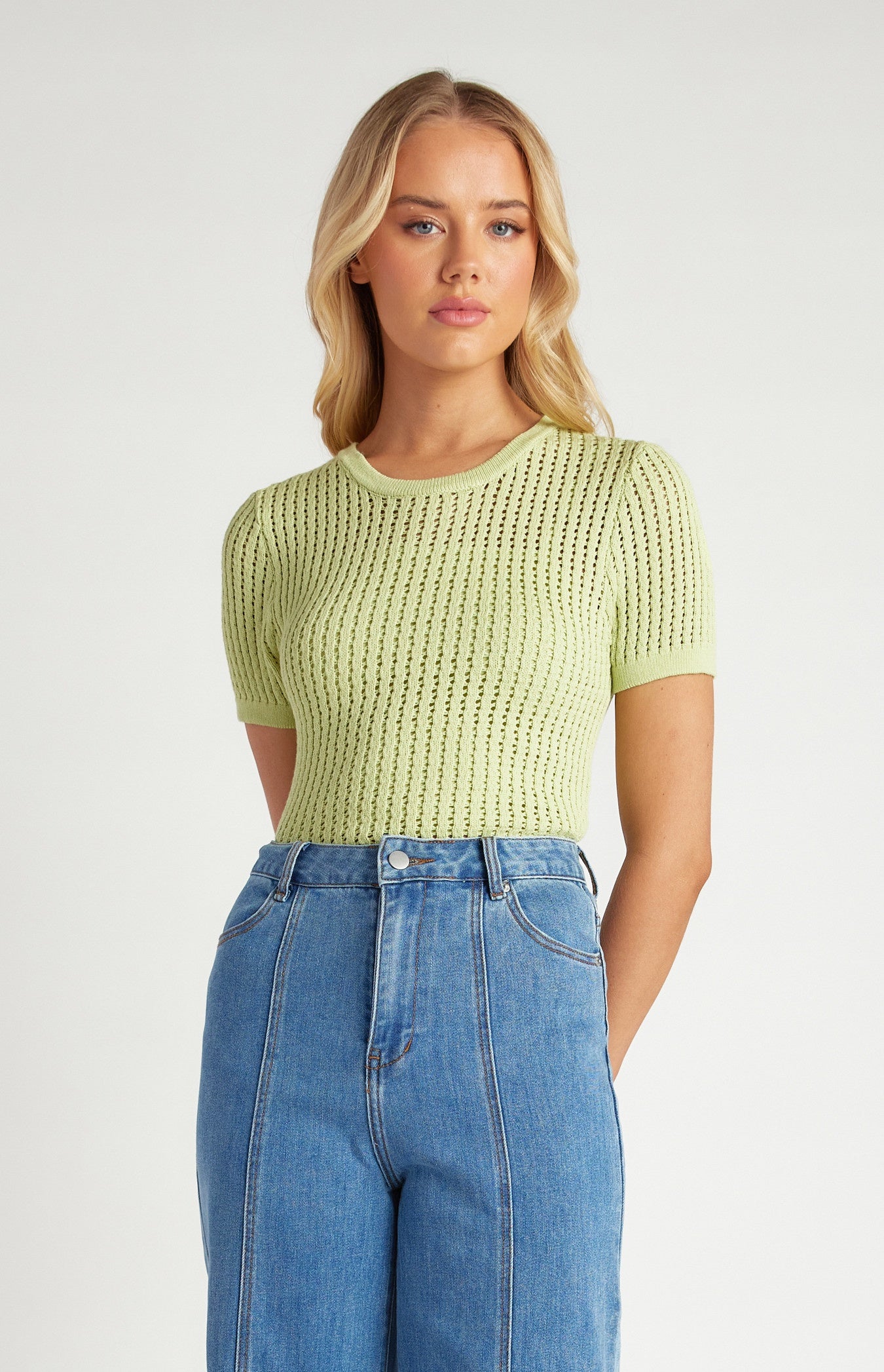 SALMA CROCHET TOP - PISTACHIO