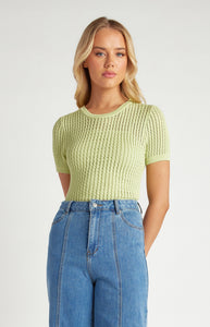 SALMA CROCHET TOP - PISTACHIO