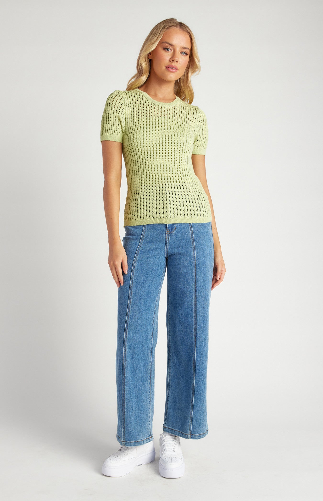 SALMA CROCHET TOP - PISTACHIO