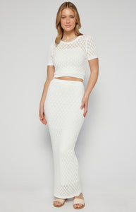 JORDAN CROCHET KNIT SET - White