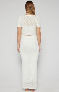 JORDAN CROCHET KNIT SET - White