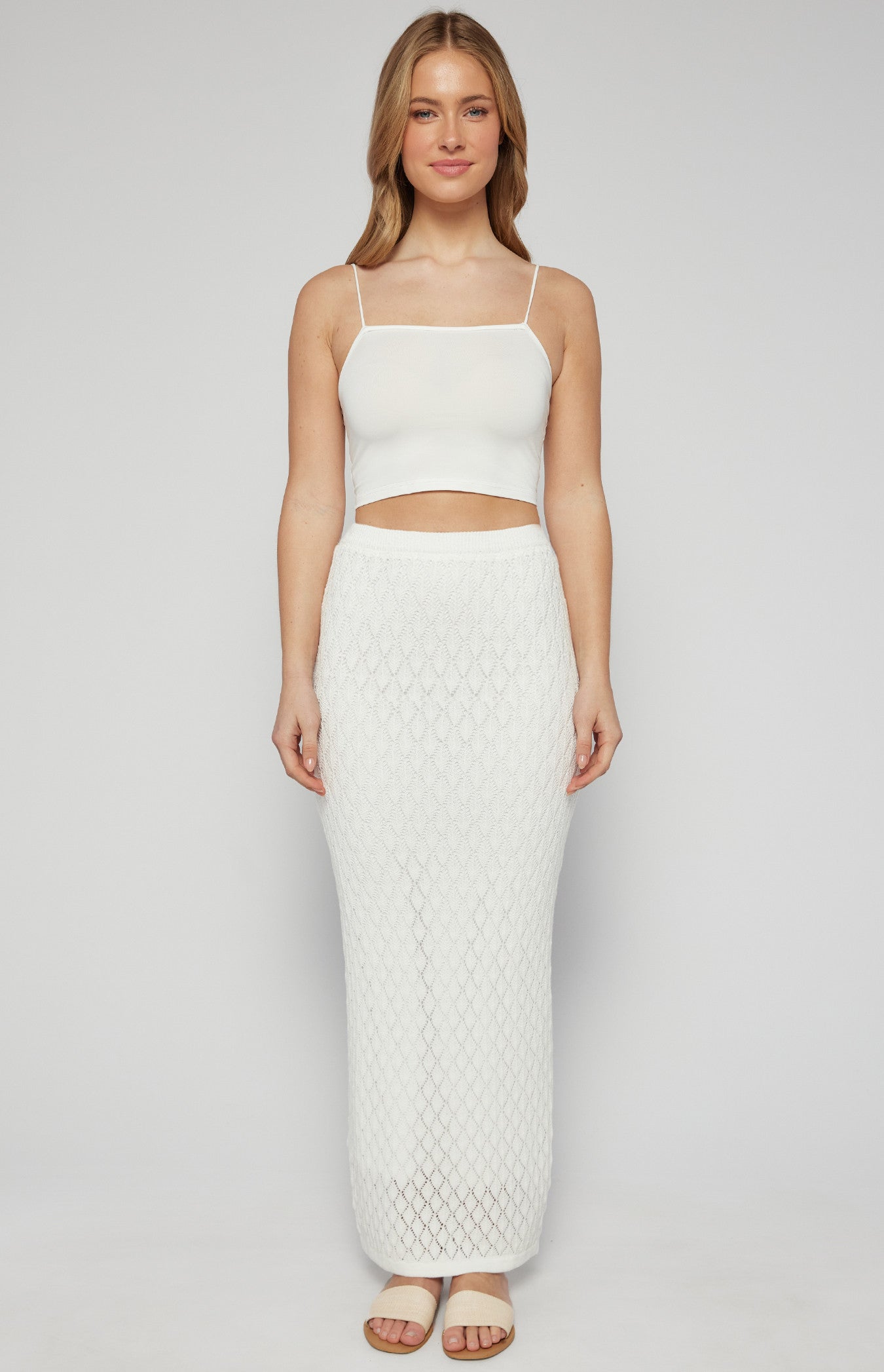 JORDAN CROCHET KNIT SET - White
